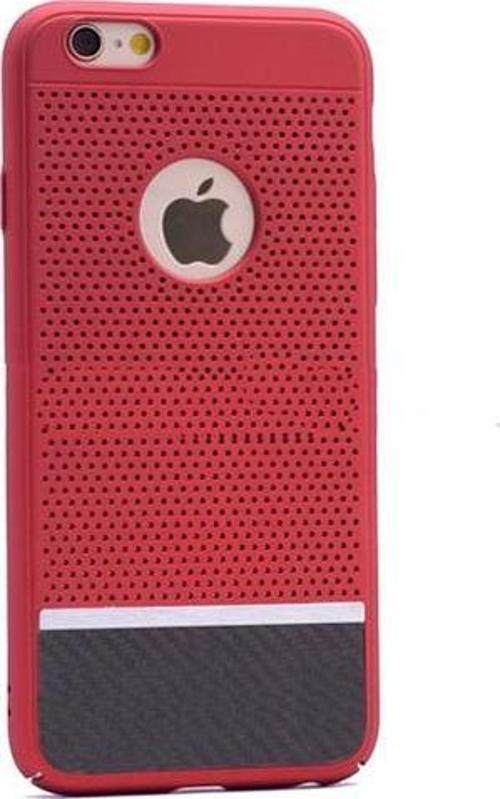 iPhone 7 Plus ile Uyumlu Otto Fileli Rubber Sert Kılıf Kırmızı