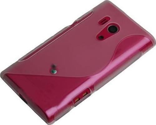 Xperia Acro ile Uyumlu S Desenli Şeffaf Silikon Kılıf Beyaz Renk