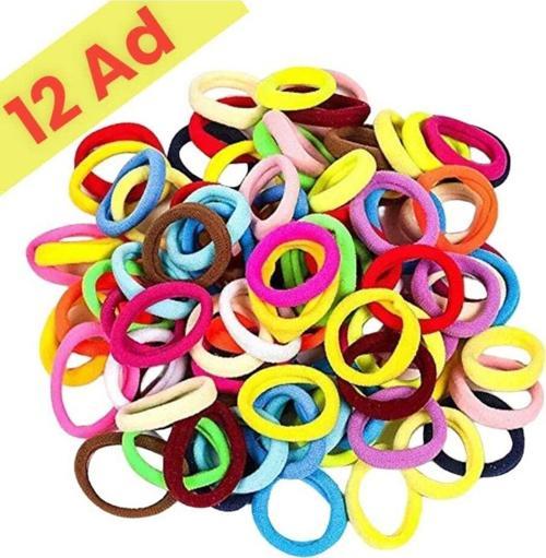 12'Li Renkli 6 Cm Esnek Lastik Saç Tokası