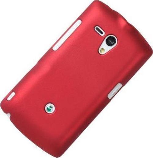 Xperia Neo L ile Uyumlu Sert Kauçuk Kılıf Kırmızı Renk