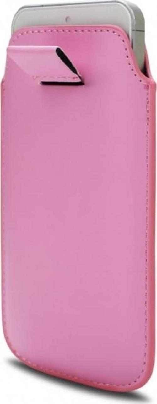 iPhone 5 ile Uyumlu Çekmeli Deri Kılıf Pembe