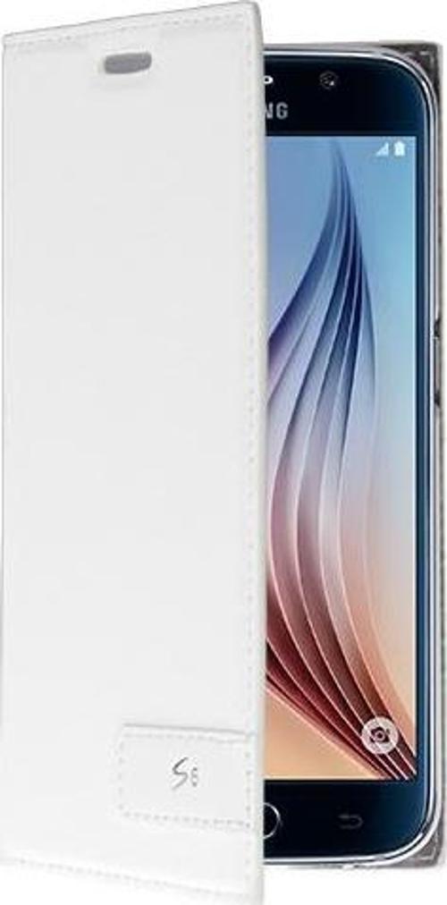 Galaxy S6 ile Uyumlu Kılıf Kapaklı Safir Serisi Beyaz