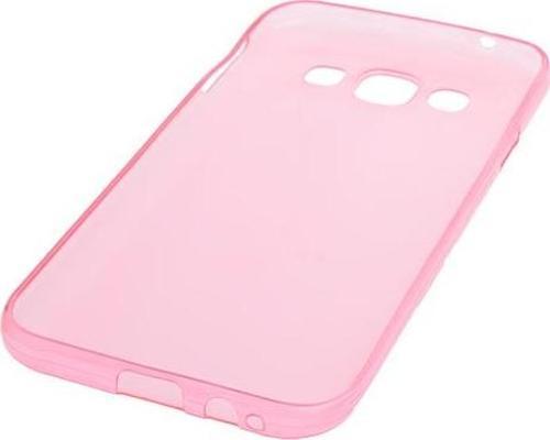 Galaxy E5 ile Uyumlu Kılıf 0.2mm Şeffaf Silikon Pembe