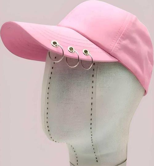 Unisex Arkadan Ayarlanabilir 3 Halka Piercing Şapka Beyzbol Kep Şapka