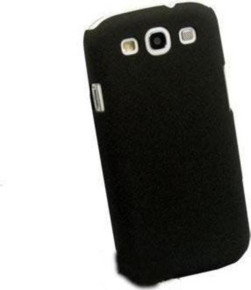 Galaxy S3 i9300 ile Uyumlu Kumlu Sert Kauçuk Kılıf Siyah