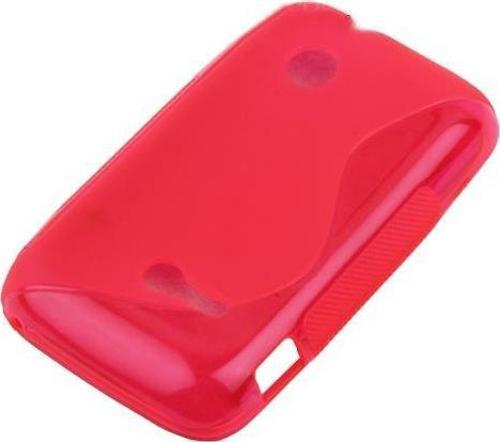 Xperia Tipo ile Uyumlu S Desenli Şeffaf Silikon Kılıf Pembe Renk