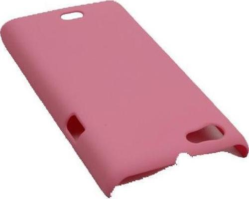 Xperia Miro ile Uyumlu Sert Kauçuk Kılıf Pembe