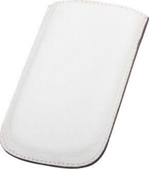 iPhone 4S/4 ile Uyumlu Deri Kılıf Çekmeli Model Beyaz