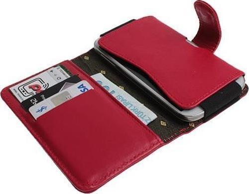 Optimus P760 L9 ile Uyumlu Yan Kapaklı Cüzdanlı Kart Bölmeli Deri Kılıf Kırmızı Renk