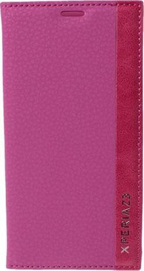 Xperia Z3 ile Uyumlu Magnum Serisi Yan Model Kapaklı Kılıf Pembe