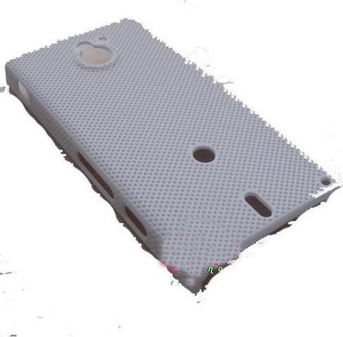 Xperia Sola MT27i ile Uyumlu PEPPER Delikli Sert Kauçuk Kılıf Beyaz