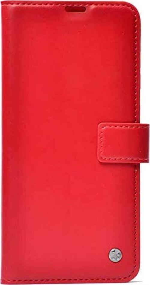 Redmi 8 ile Uyumlu Kılıf Yan Model Kartlıklı Cüzdanlı Kırmızı