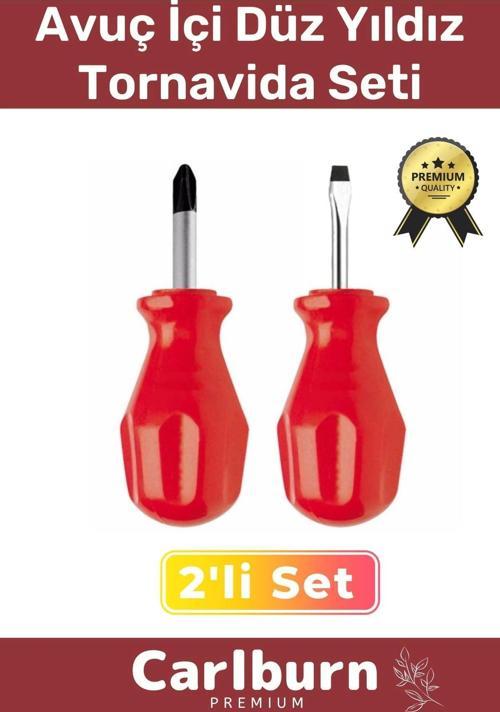 Premium Dayanıklı Hafif Taşınabilir Sağlam Ergonomik Vidalama Avuç İçi Düz Yıldız 2'li Tornavida Set