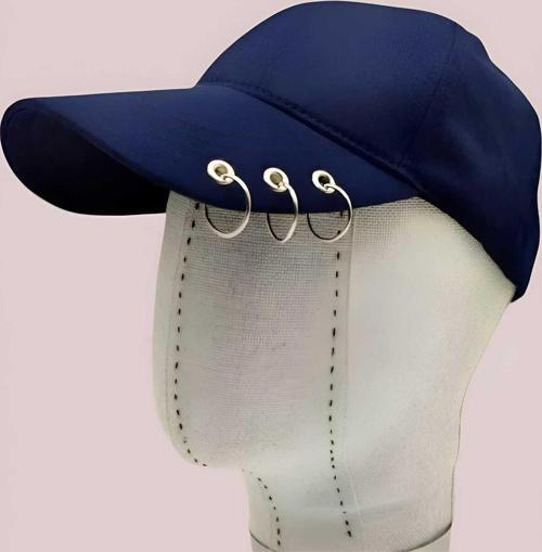 Unisex Arkadan Ayarlanabilir 3 Halka Piercing Şapka Beyzbol Kep Şapka