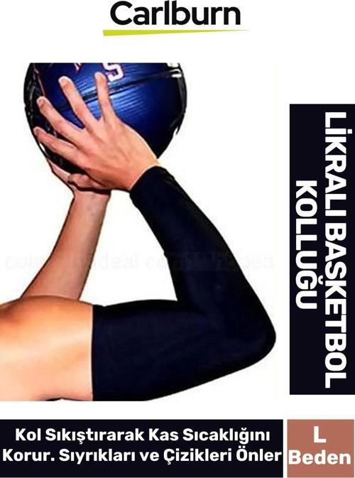 Kas Sıcaklığı Koruyan Yıkanabilir Nem Yönetim Teknolojisi Siyah Likralı L Beden Basketbol Kolluğu