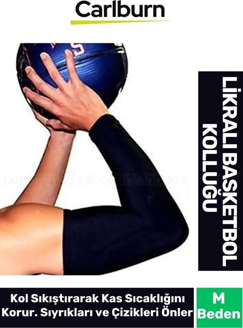 Kas Sıcaklığı Koruyan Yıkanabilir Nem Yönetim Teknolojisi Siyah Likralı M Beden Basketbol Kolluğu