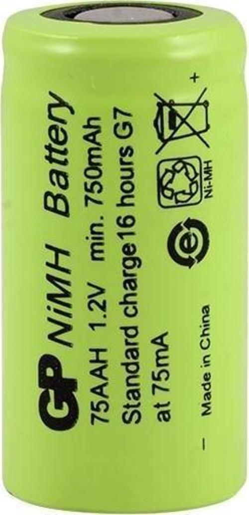 75AAH 1.2V 750 MAH 2/3AA Size Ni-Mh Pil