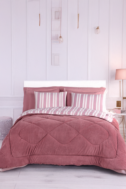 Wellsoft Yorgan Çift Kişilik Soft Line Bordo