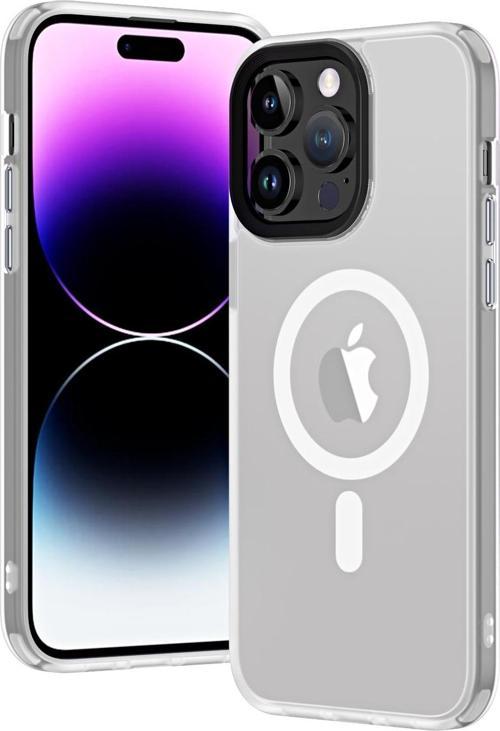 Apple iPhone 14 Pro Kılıf Wireless Şarj Özellikli Hibrit Magsafe Kapak