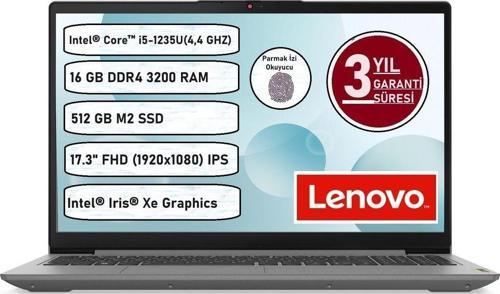 Ideapad 3 17Iau7 Intel Core-I5 1235U 16 Gb 512 Gb Ssd Freedos 17.3" 82Rl00Cltx Taşınabilir Pc