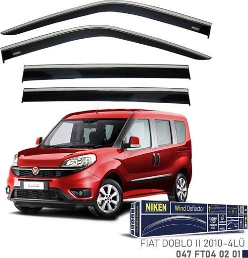 Niken Fiat Uyumlu Doblo 2 -2010 Kromlu Cam Rüzgarlığı 4Lü
