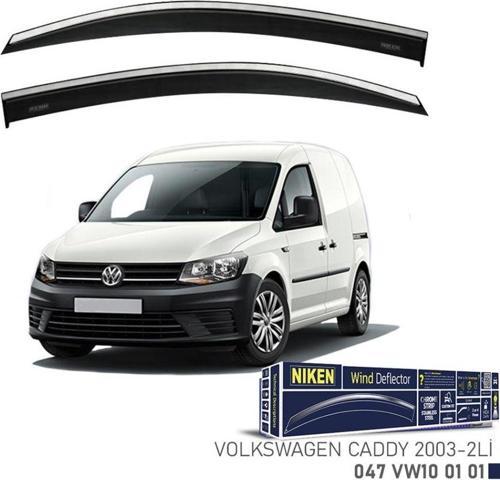 Niken Volkswagen Uyumlu Caddy -2003 Kromlu Cam Rüzgarlığı 2Li