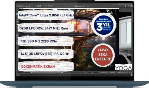 Yoga Pro 7 14Imh9 Intel® Core™ Ultra 9 185H 32Gb 1Tb Ssd 14,5" Freedos 83E2002Qtr Dokunmatik