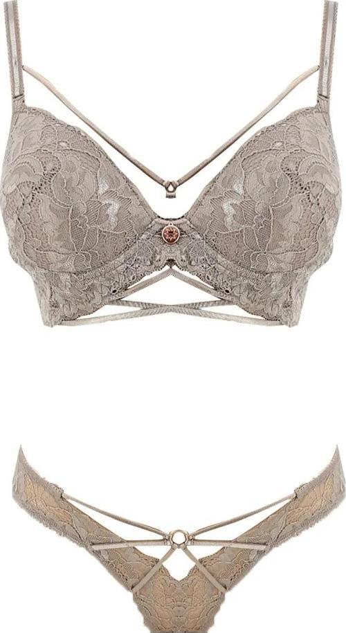 Kadın Silikonlu Biye Şeritli Dantelli Destekli Sütyen Takımı 5025 - 1 Adet