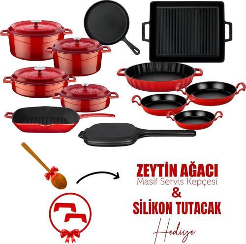 Döküm 12x Trendy Serisi 17 Parça Tencere & Tava Seti