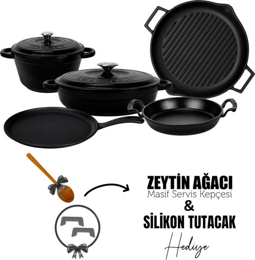 Döküm 5x Trendy Serisi 8 Parça Tencere & Tava Seti