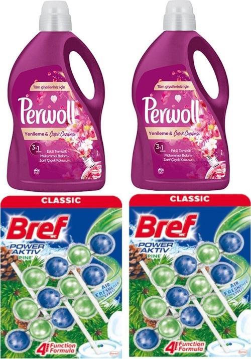 Yenileme Çiçek Cazibesi 2.7Lt(2 Ad)&Bref Power Aktiv Cam Tazeliği Wc Klozet Blok 4 Top(2 Ad)