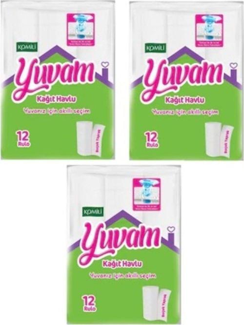 Yuvam Rulo Kağıt Havlu 12Li 3 Paket 36 Rulo
