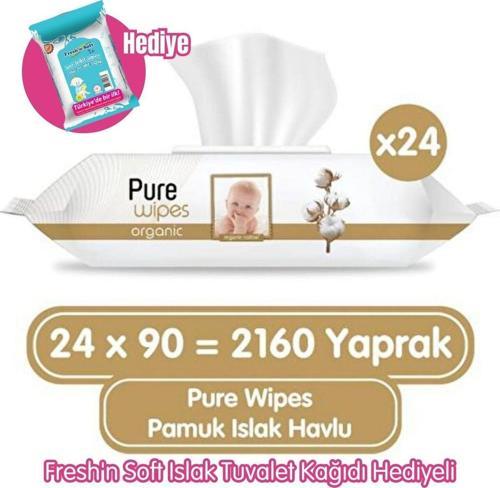 Organik Pamuklu Islak Havlu 24X90(1080 Yaprak) Ve Freshnsoft Islak Tuvalet Kağıdı (60 Yaprak)