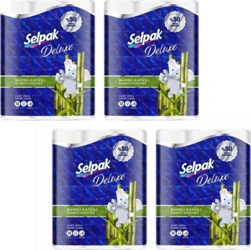 Deluxe Bambu Katkılı Kağıt Havlu 12Li 4 Adet