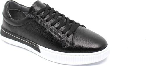 Erkek Siyah Hakiki Deri Bağcıklı Casual Spor Ayakkabı Banner 197-715