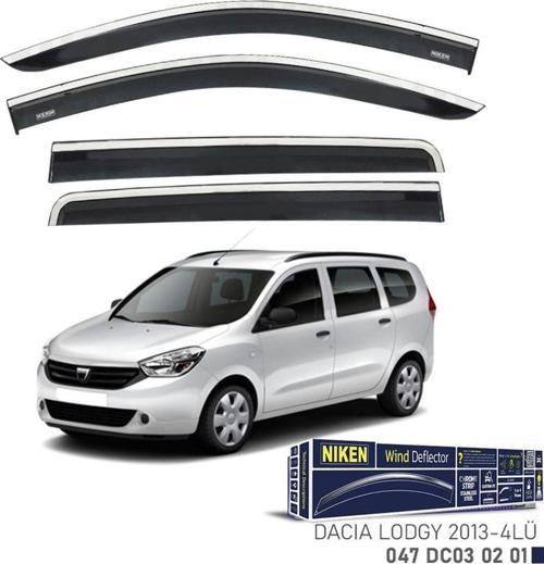 Niken Dacia Uyumlu Lodgy 2013-2020 Kromlu Cam Rüzgarlığı 4Lü Parça