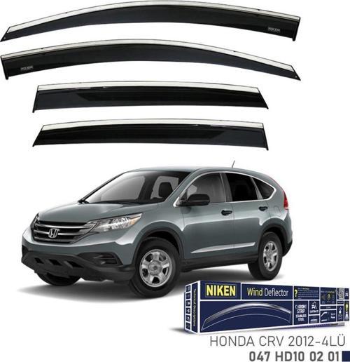Niken Honda Uyumlu Crv 2012- Kromlu Cam Rüzgarlığı 4Lü Parça