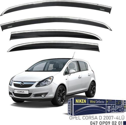 Niken Opel Uyumlu Corsa D -2007 Kromlu Cam Rüzgarlığı 4Lü Parça