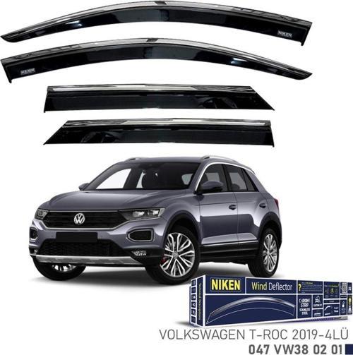 Niken Volkswagen Uyumlu T-Roc -2019 Kromlu Cam Rüzgarlığı 4Lü Parça