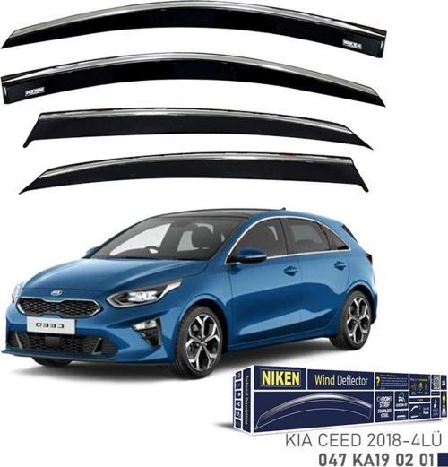 Niken Kia Uyumlu Ceed -2018 Kromlu Cam Rüzgarlığı 4Lü Parça