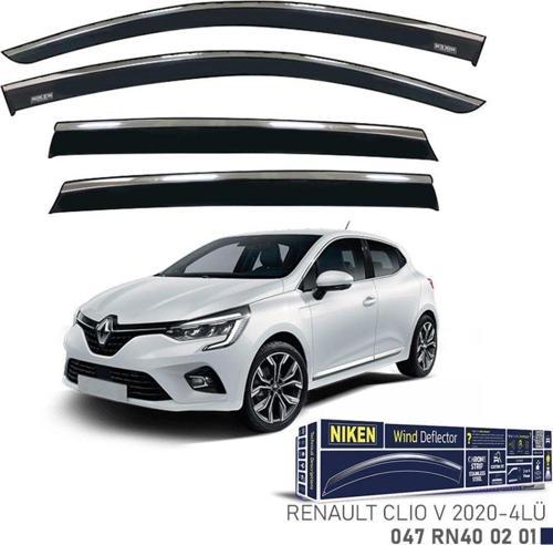 Niken Renault Uyumlu Clio 5 -2020 Kromlu Cam Rüzgarlığı 4Lü Parça