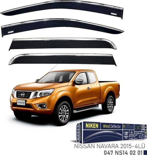 Niken Nissan Uyumlu Navara -2015 Kromlu Cam Rüzgarlığı 4Lü Parça