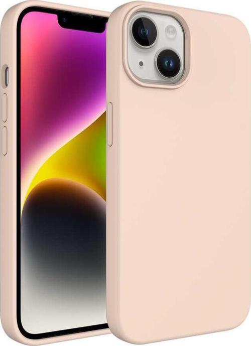 Apple iPhone 14 Kılıf Sıvı Teknolojili Silinebilir Sert Kivi Kapak - Açık Pembe
