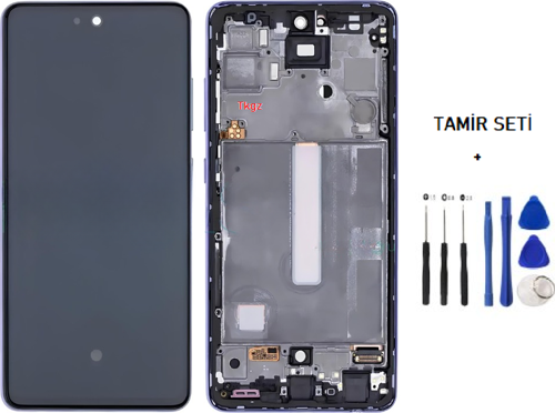 - Samsung Galaxy A52 - SM-A525 Lcd Ekran Dokunmatik - A - Kalite ÇITALI MOR + TAMİR SETİ