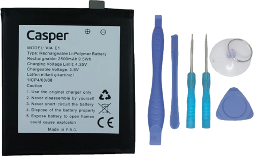 Casper Via E1 Uyumlu Batarya Pil Sıfır Orijinal + TAMİR SETİ