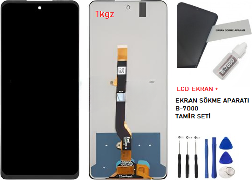 - İnfinix HOT 30 Lcd Ekran Dokunmatik -A- Kalite + B-7000 + TAMİR SETİ