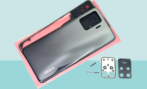 Oppo Reno 5 Lite Uyumlu FULL KASA Arka Kapak Batarya Kapağı - SİYAH