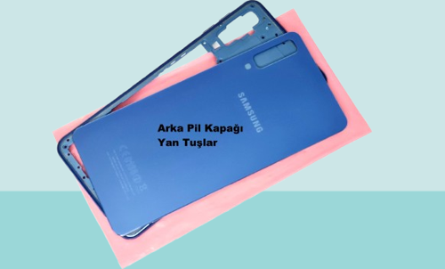 Samsung Galaxy A7 A750 (2018) Uyumlu FULL KASA Arka Kapak Batarya Kapağı - MAVİ