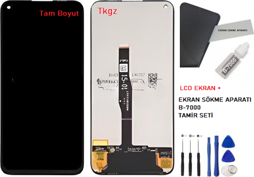 - P40 Lite Lcd Ekran Dokunmatik Orijinal Kalite + B-7000 + TAMİR SETİ