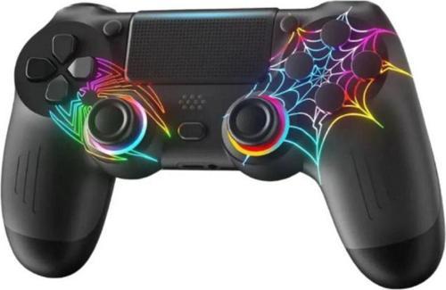 Ps4/Pc Uyumlu Rgb Çift Motor Titreşimli Spiderman Bluetooth Oyun Kolu